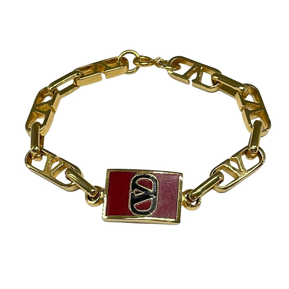 Valentino Bracelet Gold Red Black